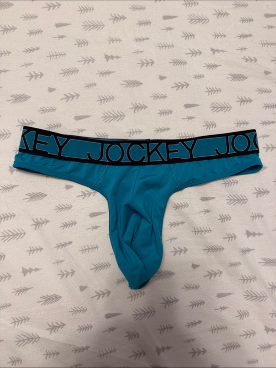 Jockey Other - Jockey Teal Men's Low-Rise Thong with Black Logo Waistband